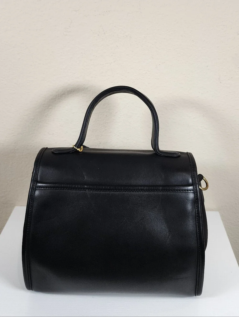 Vintage Coach Black Leather Manor Bag #9977